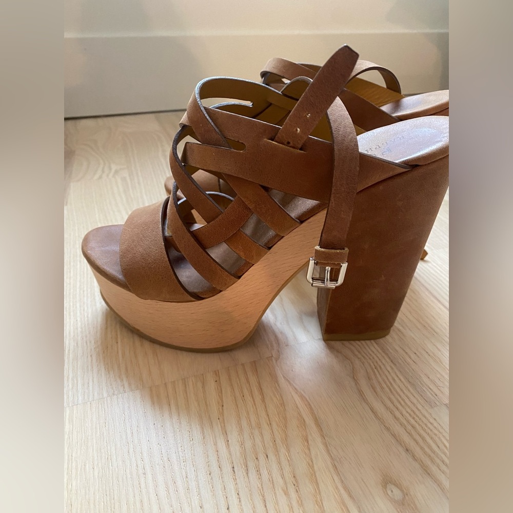 Polo Ralph Lauren Leather Strappy Platform Heel